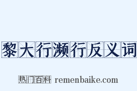 黎大行濒行反义词是什么意思的图片